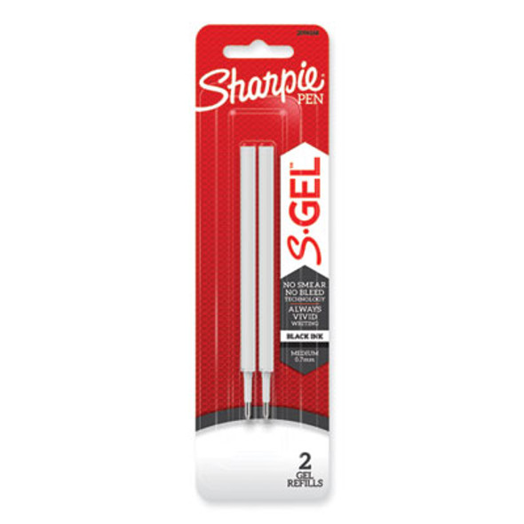 S-Gel 0.7 Mm Pen Refills, Medium 0.7 Mm Bullet Tip, Black Ink, 2/Pack