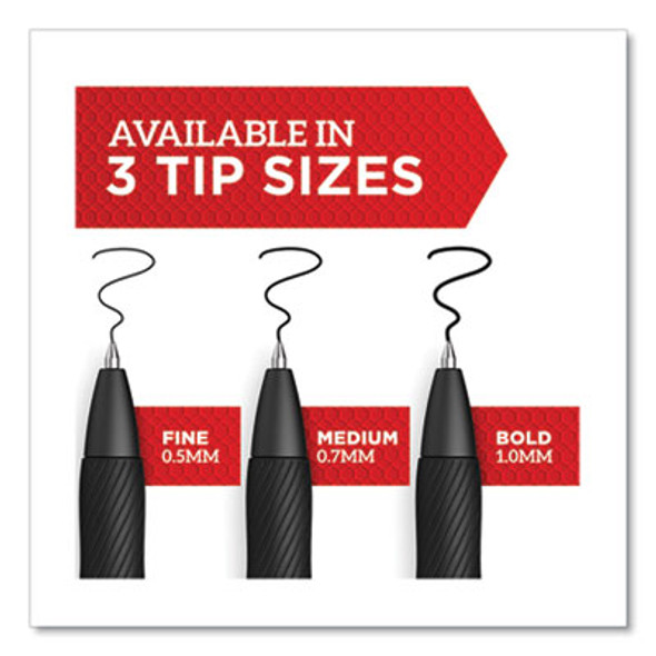 S-Gel High-Performance Gel Pen, Retractable, Fine 0.5 Mm, Assorted Ink Colors, Black Barrel, 4/Pack