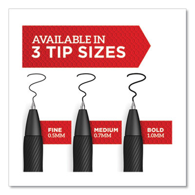S-Gel High-Performance Gel Pen, Retractable, Fine 0.5 Mm, Assorted Ink Colors, Black Barrel, 4/Pack