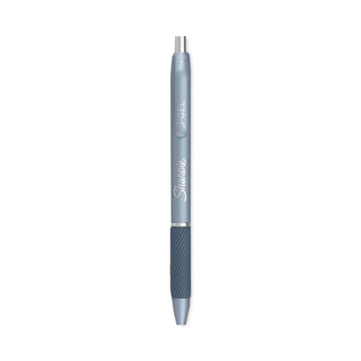 S-Gel Fashion Barrel Gel Pen, Retractable, Medium 0.7 Mm, Black Ink, Frost Blue Barrel, 4/Pack