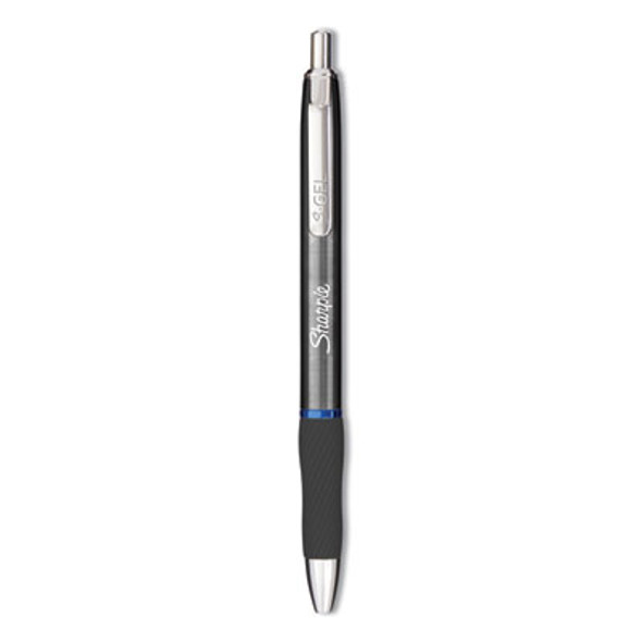 S-Gel Premium Metal Barrel Gel Pen, Retractable, Medium 0.7 Mm, Blue Ink, Gun Metal Gray Barrel, Dozen