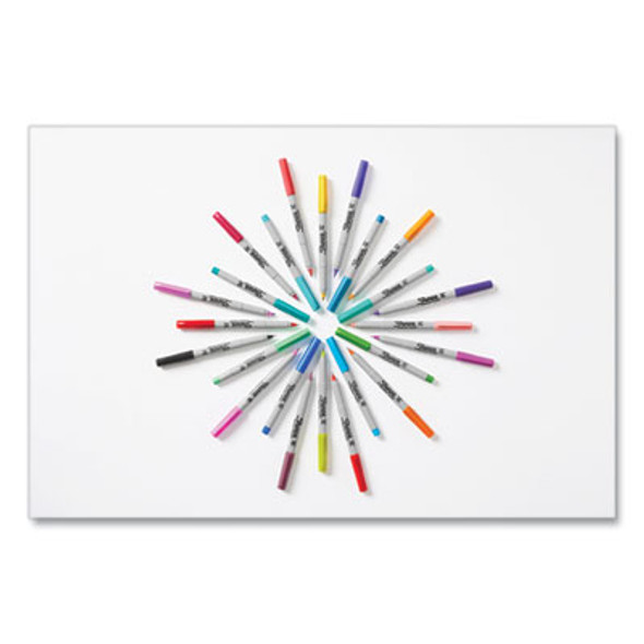 Ultra Fine Tip Permanent Marker, Ultra-Fine Needle Tip, Assorted 80s Glam Colors, 24/Pack