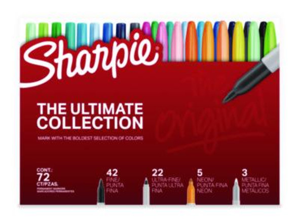 Permanent Markers Ultimate Collection, Assorted Tip Sizes/Types, Assorted Colors, 72/Pack