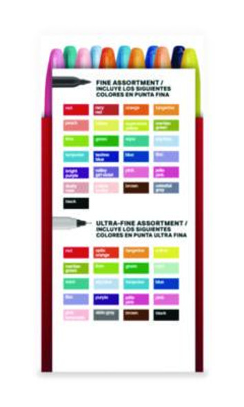 Permanent Markers Ultimate Collection With Cosmic Colors, Assorted Tip Sizes/Assorted Tip Types, Assorted Colors, 45/Pack