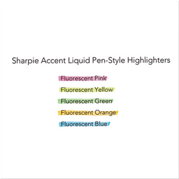 Liquid Pen Style Highlighters, Assorted Ink Colors, Chisel Tip, Assorted Barrel Colors, 5/Set