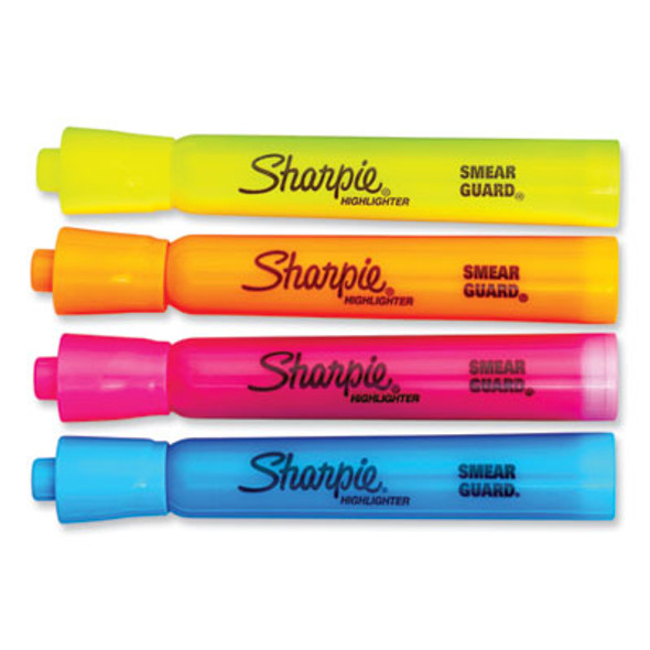 Tank Style Highlighters, Assorted Ink Colors, Chisel Tip, Assorted Barrel Colors, 6/Set