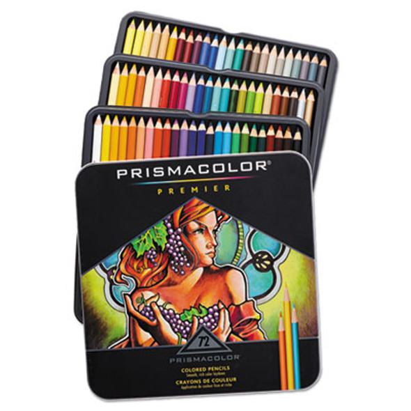Premier Colored Pencil, 0.7 Mm, 2H (#4), Assorted Lead And Barrel Colors, 72/Pack