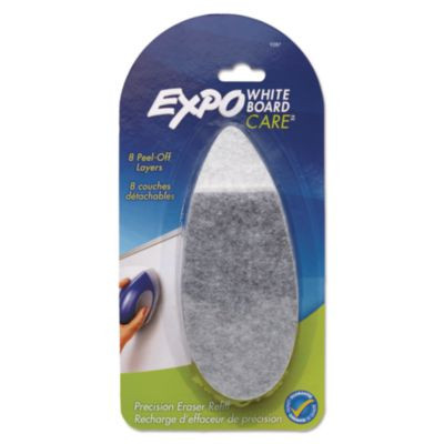 White Board Care Dry Erase Precision Eraser Refill, Eight Peel-Off Layers, 6" x 2.25" x 0.5", Charcoal