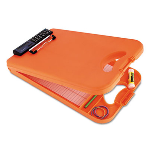 Deskmate Ii With Calculator, 0.5" Clip Capacity, Holds 8.5 x 11 Sheets, Hi-Vis Orange