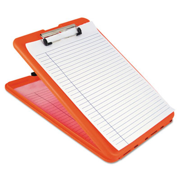 Slimmate Storage Clipboard, 0.5" Clip Capacity, Holds 8.5 x 11 Sheets, Hi-Vis Orange