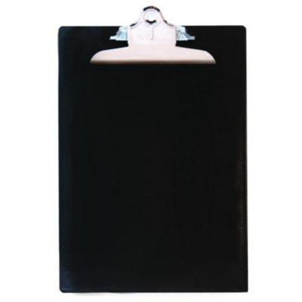 Recycled Plastic Clipboard With Ruler Edge, 1" Clip Capacity, Holds 8.5 x 11 Sheets, Black