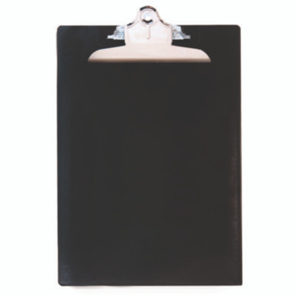 Recycled Plastic Clipboard With Ruler Edge, 1" Clip Capacity, Holds 8.5 x 11 Sheets, Black