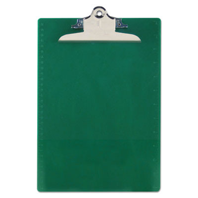Recycled Plastic Clipboard With Ruler Edge, 1" Clip Capacity, Holds 8.5 x 11 Sheets, Green