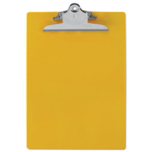 Recycled Plastic Clipboard With Ruler Edge, 1" Clip Capacity, Holds 8.5 x 11 Sheets, Yellow