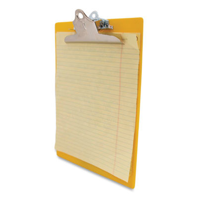 Recycled Plastic Clipboard With Ruler Edge, 1" Clip Capacity, Holds 8.5 x 11 Sheets, Yellow