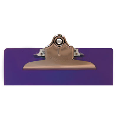 Recycled Plastic Clipboard With Ruler Edge, 1" Clip Capacity, Holds 8.5 x 11 Sheets, Purple