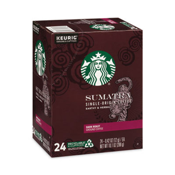 Sumatra Coffee K-Cups, Sumatra, 0.4 Oz K-Cup, 24/Box