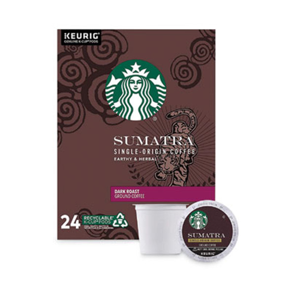 Sumatra Coffee K-Cups, Sumatra, 0.4 Oz K-Cup, 96/Box