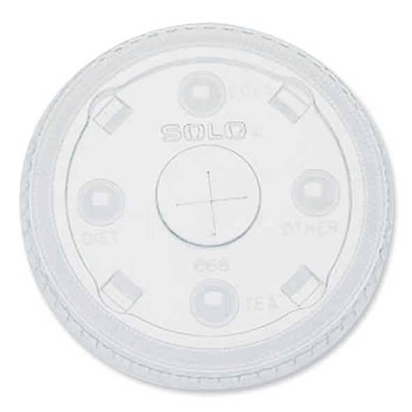 Pete Plastic Flat Straw-Slot Cold Cup Lids, Fits 12 Oz To 24 Oz Cold Cups, Plastic, Clear, 1,000/Carton