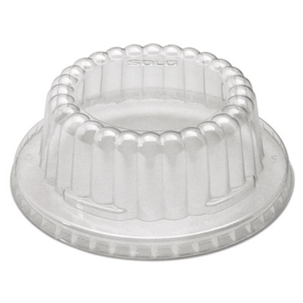Flat-Top Dome Pet Plastic Lids, For 12 Oz Containers, 4.34" Diameter x 1.5" h, Clear, 1,000/Carton