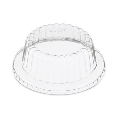Flat-Top Dome Pet Plastic Lids, For 12 Oz Containers, 4.34" Diameter x 1.5" h, Clear, 1,000/Carton