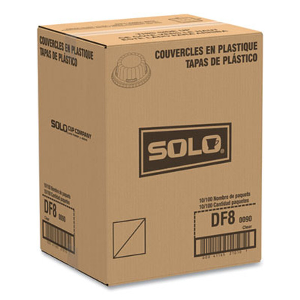 Flat-Top Dome Pet Plastic Lids, For 6 Oz To 10 Oz Containers, 3.96" Diameter x 1.25" h, Clear, 1,000/Carton