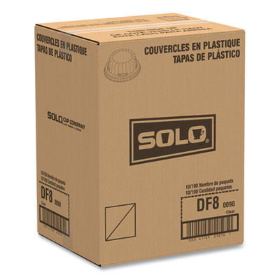 Flat-Top Dome Pet Plastic Lids, For 6 Oz To 10 Oz Containers, 3.96" Diameter x 1.25" h, Clear, 1,000/Carton