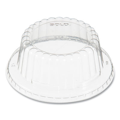Flat-Top Dome Pet Plastic Lids, For 6 Oz To 10 Oz Containers, 3.96" Diameter x 1.25" h, Clear, 1,000/Carton