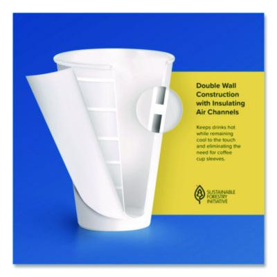 Thermoguard Insulated Paper Hot Cups, 20 Oz, White Sustainable Forest Design, 600/Carton