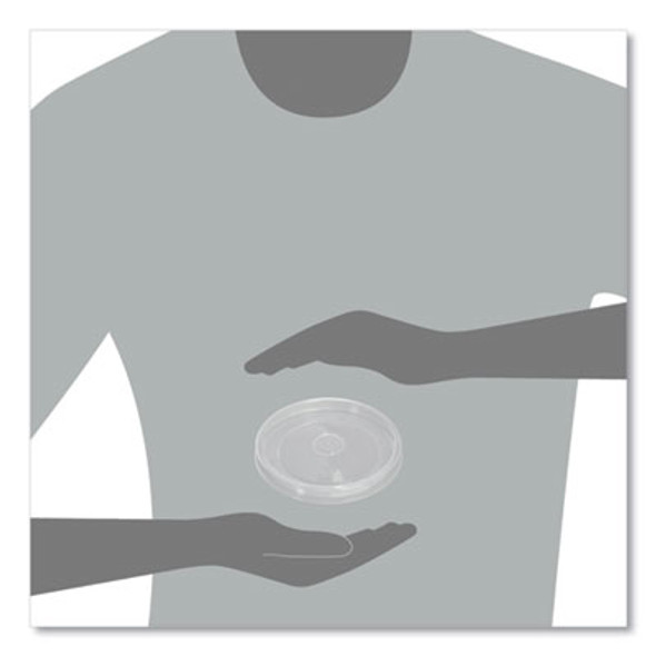 Flexstyle Dsp Food Containers Lids, For 16 Oz Paper Containers, 3.96" Diameter x 0.4" h, Clear, Plastic, 500/Carton