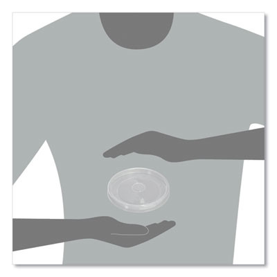 Flexstyle Dsp Food Containers Lids, For 16 Oz Paper Containers, 3.96" Diameter x 0.4" h, Clear, Plastic, 500/Carton