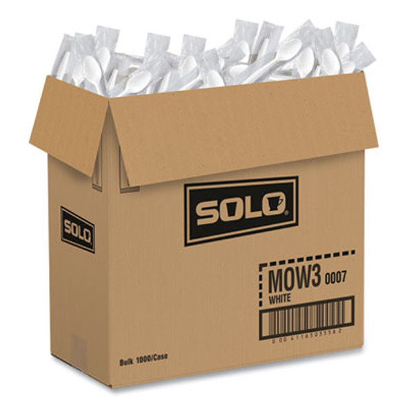 Regal Mediumweight Cutlery, Individually Wrapped, Spoon, Plastic, White, 1,000/Carton