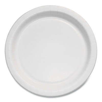 Bare Eco-Forward Clay-Coated Paper Plate, Proplanet Seal, Mediumweight, 6" Dia, White/Brown/Green, 1,000/Carton