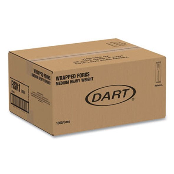 Reliance Mediumweight Cutlery, Fork, Plastic, Black, 1,000/Carton