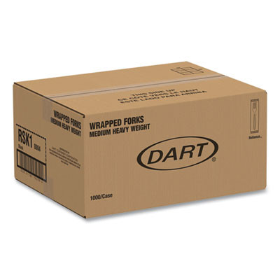 Reliance Mediumweight Cutlery, Fork, Plastic, Black, 1,000/Carton