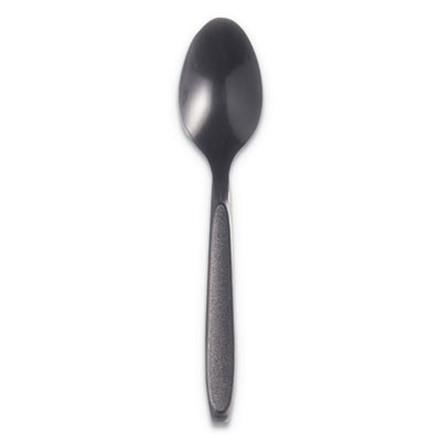 Reliance Mediumweight Cutlery, Spoon, Plastic, Black, 1,000/Carton