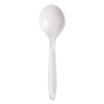 Reliance Mediumweight Cutlery, Soup Spoon, Plastic, White, 1,000/Carton