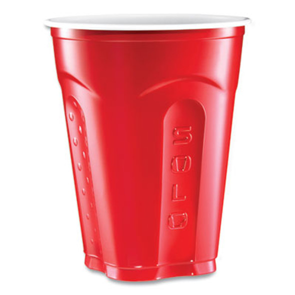Squared Plastic Party Cups, 18 Oz, Red, 240/Carton