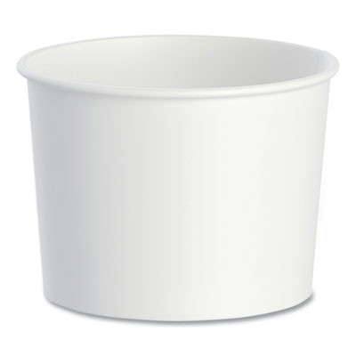 Double Poly Paper Food Container, Squat, 16 Oz, White, 25/Pack, 20 Packs/Carton