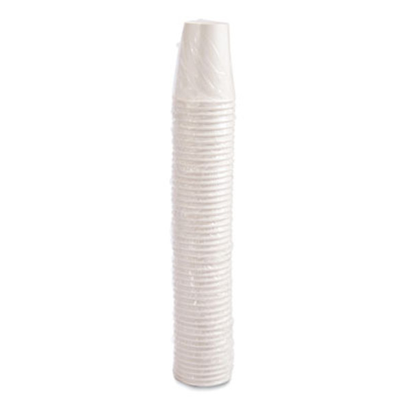 Single-Sided Poly Paper Hot Cups, Individually Wrapped, 10 Oz, White, 24/Bag, 20 Bags/Carton