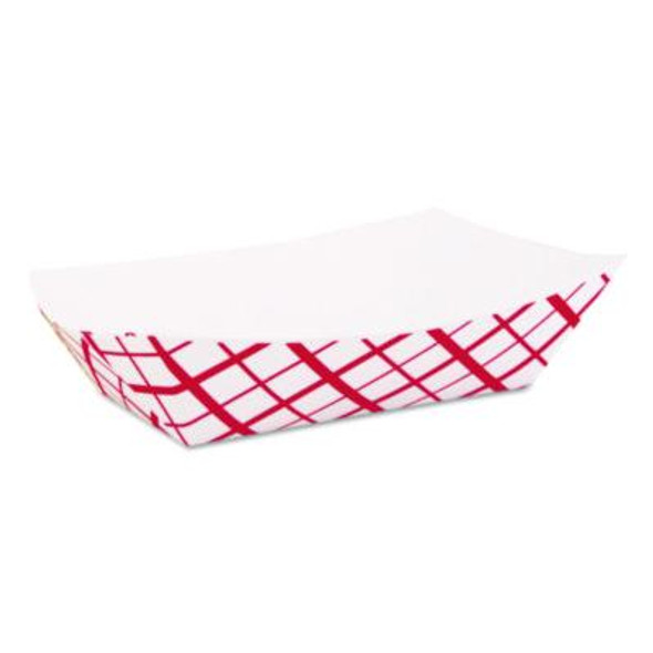 Paper Food Baskets, 2.5 Lb Capacity, Red/White, Paper, 500/Carton