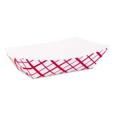 Paper Food Baskets, 2.5 Lb Capacity, Red/White, Paper, 500/Carton