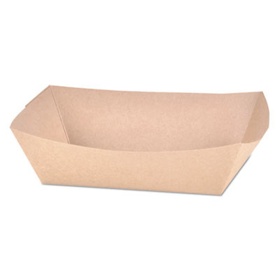Eco Food Trays, 2.5 Lb Capacity, 6.54 x 4.06 x 1.73, Brown, Paper, 500/Carton