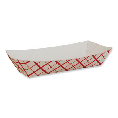 Hot Dog Tray, 7 x 2.75 x 1.5, Red/White, Paper, 1,000/Carton