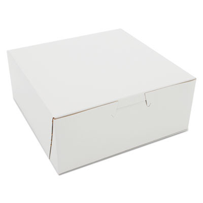 White One-Piece Non-Window Bakery Boxes, 6 x 6 x 2.5, White, Paper, 250/Carton