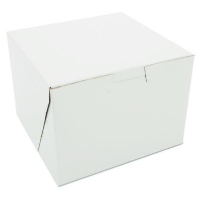 White One-Piece Non-Window Bakery Boxes, 5.5 x 5.5 x 4, White, Paper, 250/Carton