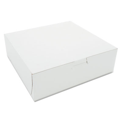 White One-Piece Non-Window Bakery Boxes, 8 x 8 x 2.5, White, Paper, 250/Carton