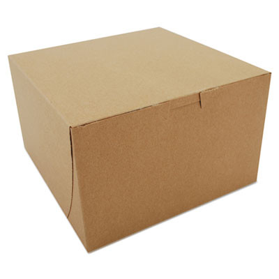 Kraft One-Piece Non-Window Bakery Boxes, 8 x 8 x 5, Brown, Paper, 100/Bundle