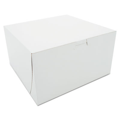 White One-Piece Non-Window Bakery Boxes, 9 x 9 x 5, White, Paper, 100/Carton