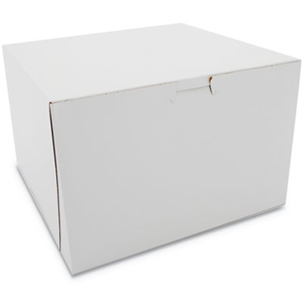 White One-Piece Non-Window Bakery Boxes, 9 x 9 x 6, White, Paper, 100/Carton